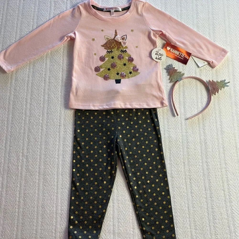 NANNETTE Baby 3 pc Christmas Outfit